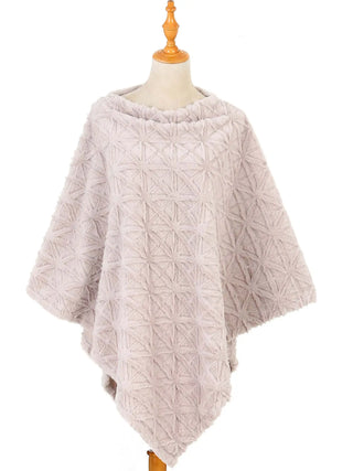 PONCHO DONNA - LUMBERJACK BEIGE - F809 2