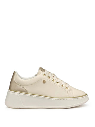 SNEAKERS DONNA - GEOX BEIGE-ORO - D55YHA 054AJ