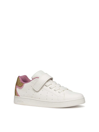 SNEAKERS RAGAZZA - GEOX BIANCO-ROSA - J36LRA 0BCKC 2