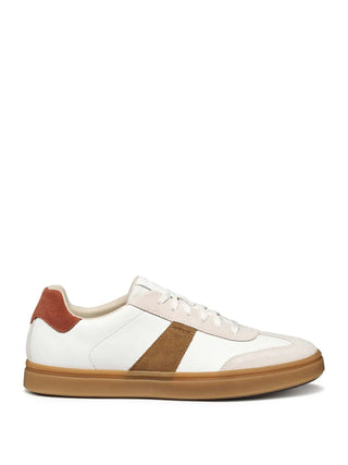 SNEAKERS UOMO - GEOX BIANCO-ARANCIO - U56LDF 09B22