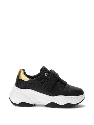 SNEAKERS DONNA - GUESS NERO-ORO - FLFHNN ELE12