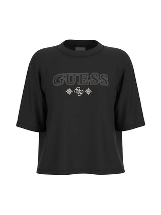 T-SHIRT DONNA - GUESS ATHLEISURE NERO - V5YI11 I3Z14