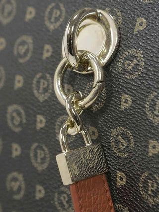 BORSA A SPALLA DONNA - POLLINI NERO-MARRONE - TE8408PP02Q11 5