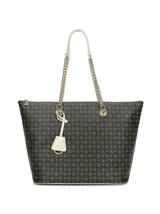 BORSA A SPALLA DONNA - POLLINI NERO-AVORIO - TE8410PP02Q11