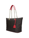 BORSA A SPALLA DONNA - POLLINI NERO-ROSSO - TE8410PP02Q11 2