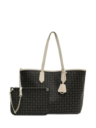 BORSA A SPALLA DONNA - POLLINI NERO-AVORIO - TE8427PP06Q11 6