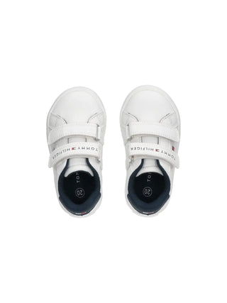 SNEAKERS UNISEX BAMBINO - TOMMY HILFIGER BIANCO-BLU - T1X9-34062-1355 4