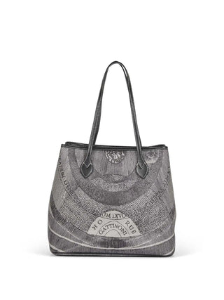 BORSA A SPALLA DONNA - GATTINONI GRIGIO-NERO - BIGPL6434WPQ 2
