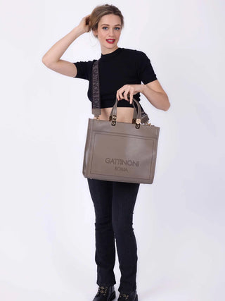 BORSA A MANO DONNA - GATTINONI ROMA TAUPE - BINIA8447WVP 4