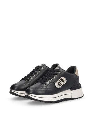 SNEAKERS DONNA - LIU-JO NERO-ORO - BF5043PX026 2