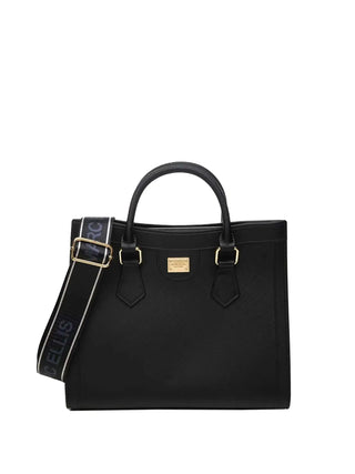 BORSA A MANO DONNA - MARC ELLIS NERO-ORO - FLAT LIVELY M