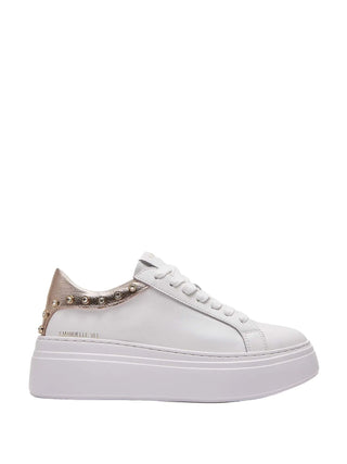 SNEAKERS DONNA - EMANUELLE VEE BIANCO-ORO - 462P-100-10-P003