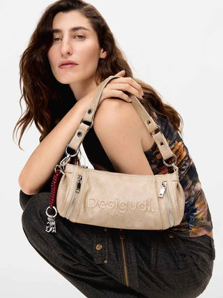 BORSA A SPALLA DONNA - DESIGUAL BEIGE - 26WAXPA1 6