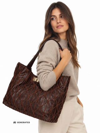 BORSA A SPALLA DONNA - ERMANNO SCERVINO MARRONE - 12402279 4