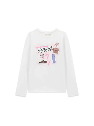 T-SHIRT RAGAZZA - GUESS KIDS BIANCO - J6YI01 K3664 1