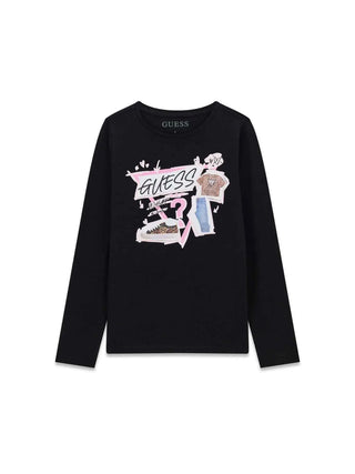T-SHIRT RAGAZZA - GUESS KIDS NERO - J6YI01 K3664 1
