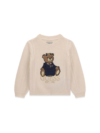 MAGLIA BAMBINA - GUESS KIDS CREMA - K6BR07 Z1285