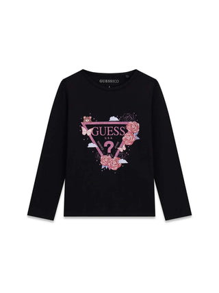 T-SHIRT BAMBINA - GUESS KIDS NERO - K6YI24 K3732