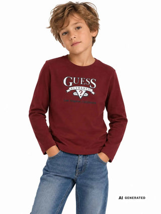 T-SHIRT BAMBINO - GUESS KIDS BORDEAUX - N6YI12 K3800 3