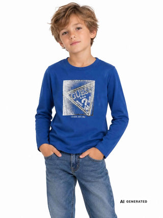 T-SHIRT BAMBINO - GUESS KIDS BLU - N6YI24 K3882 3