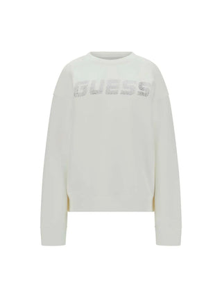 FELPA DONNA - GUESS ATHLEISURE BIANCO - V4BQ15 K7UW2