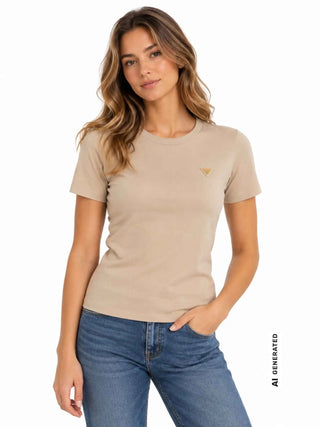 T-SHIRT DONNA - GUESS ATHLEISURE TAUPE - V4YI09 J1314 3