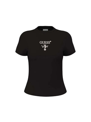 T-SHIRT DONNA - GUESS ATHLEISURE NERO-BIANCO - V4YI21 KCDH1 1