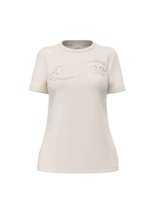 T-SHIRT DONNA - GUESS ATHLEISURE CREMA - V6BI01 K6248