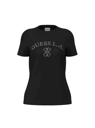 T-SHIRT DONNA - GUESS ATHLEISURE NERO - V6BI12 K6647