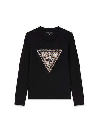 T-SHIRT DONNA - GUESS APPAREL NERO - W6BI57 K7387