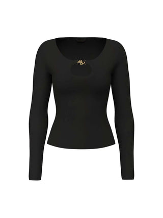 T-SHIRT DONNA - GUESS APPAREL NERO - W6BP27 K6288 1