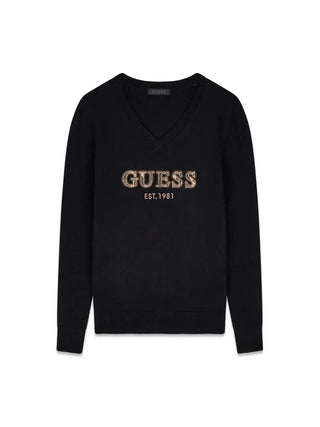 MAGLIA DONNA - GUESS APPAREL NERO - W6BR55 Z1456