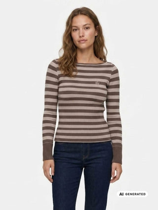 MAGLIA DONNA - GUESS JEANS MARRONE - W6BR66 Z1616 3