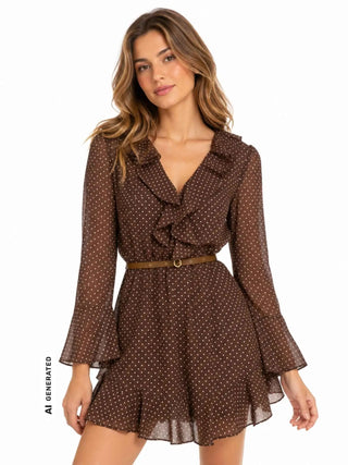 ABITO DONNA - GUESS APPAREL MARRONE - W6YK35 W2959 3