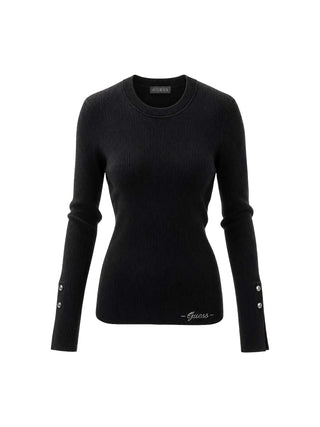 MAGLIA DONNA - GUESS APPAREL NERO - W6YR09 Z0948