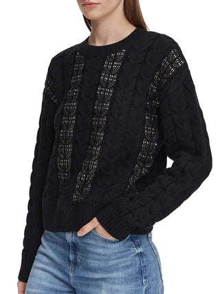MAGLIA DONNA - GUESS APPAREL NERO - W6YR21 Z0965