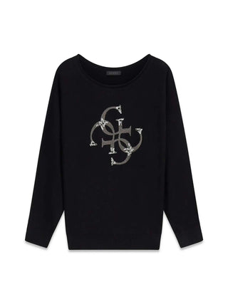 MAGLIA DONNA - GUESS APPAREL NERO - W6YR27 Z0975