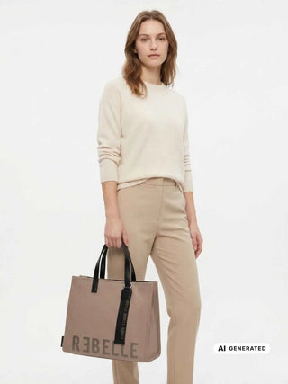 BORSA A MANO DONNA - REBELLE BEIGE - REB0082-T0001 7
