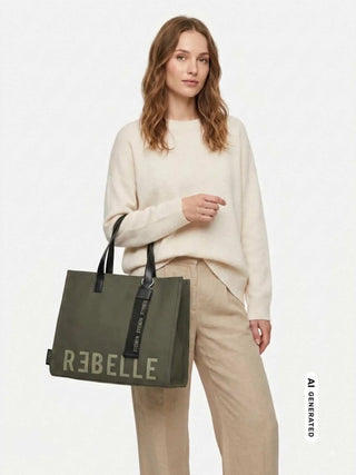 BORSA A MANO DONNA - REBELLE MILITARE - REB0082-T0001 7