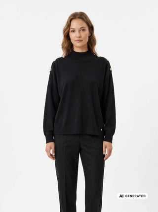 MAGLIA DONNA - GAUDI JEANS NERO - 621BD53036 2
