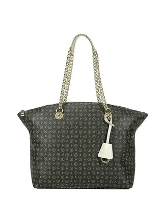 BORSA A SPALLA DONNA - POLLINI NERO-AVORIO - TE8408PP02Q11