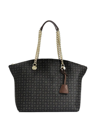 BORSA A SPALLA DONNA - POLLINI NERO-MARRONE - TE8408PP02Q11