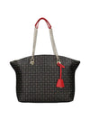 BORSA A SPALLA DONNA - POLLINI NERO-ROSSO - TE8408PP02Q11 1