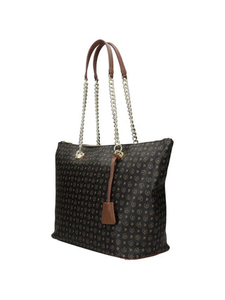 BORSA A SPALLA DONNA - POLLINI NERO-MARRONE - TE8410PP02Q11 2