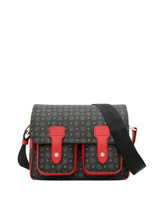 BORSA A SPALLA DONNA - POLLINI NERO-ROSSO - TE8421PP04Q11