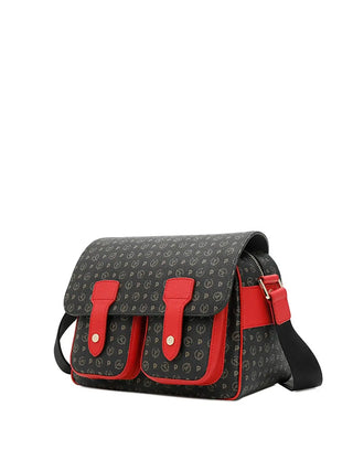 BORSA A SPALLA DONNA - POLLINI NERO-ROSSO - TE8421PP04Q11 2