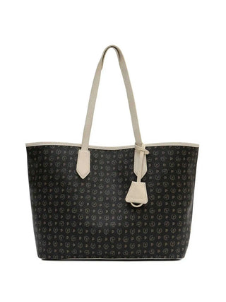 BORSA A SPALLA DONNA - POLLINI NERO-AVORIO - TE8427PP06Q11