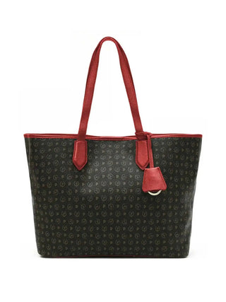 BORSA A SPALLA DONNA - POLLINI NERO-ROSSO - TE8427PP06Q11