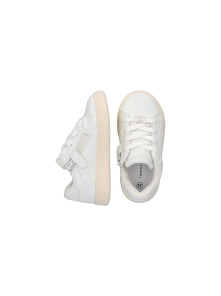 SNEAKERS BAMBINA - TOMMY HILFIGER BIANCO-PLATINO - T1A9-35065-1355 4