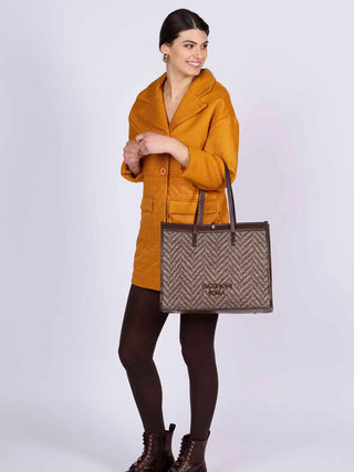 BORSA A SPALLA DONNA - GATTINONI ROMA MARRONE - BIN268868WW0 4